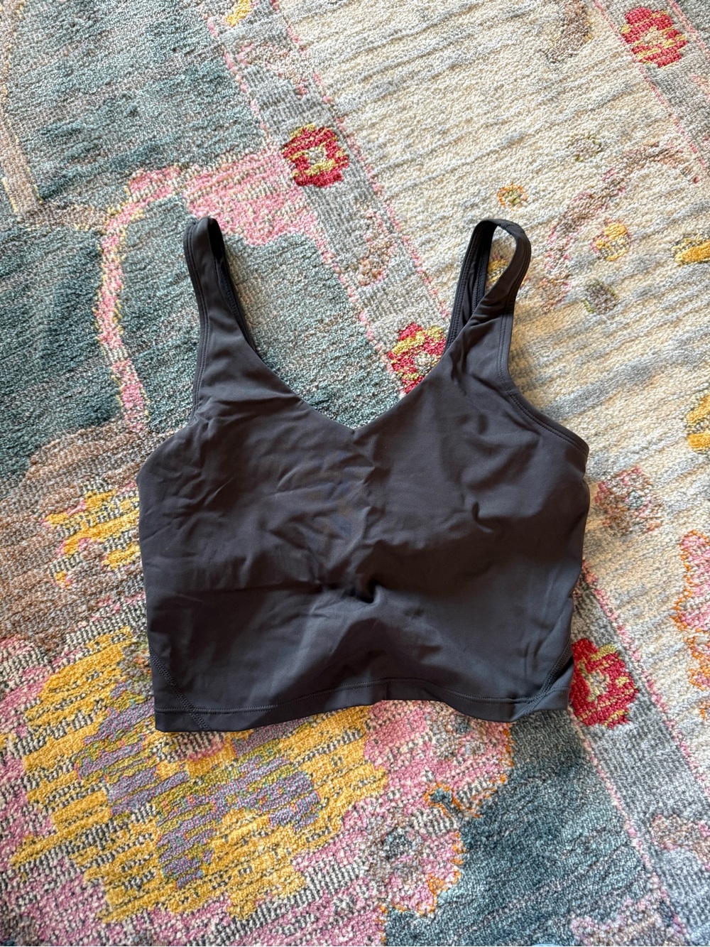 The Gym People Dark Gray Stretch Crop Bralette Top